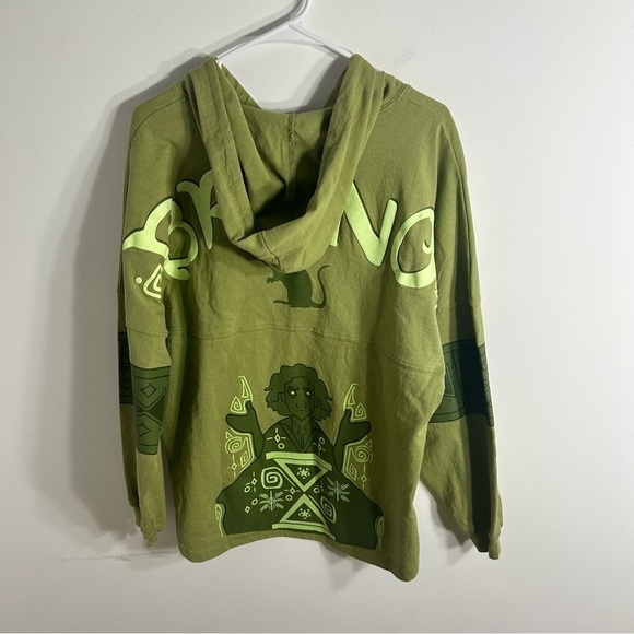 Disney Encanto Bruno Spirit Jersey Green Hooded Long Sleeve NWT Medium - Picture 1 of 8